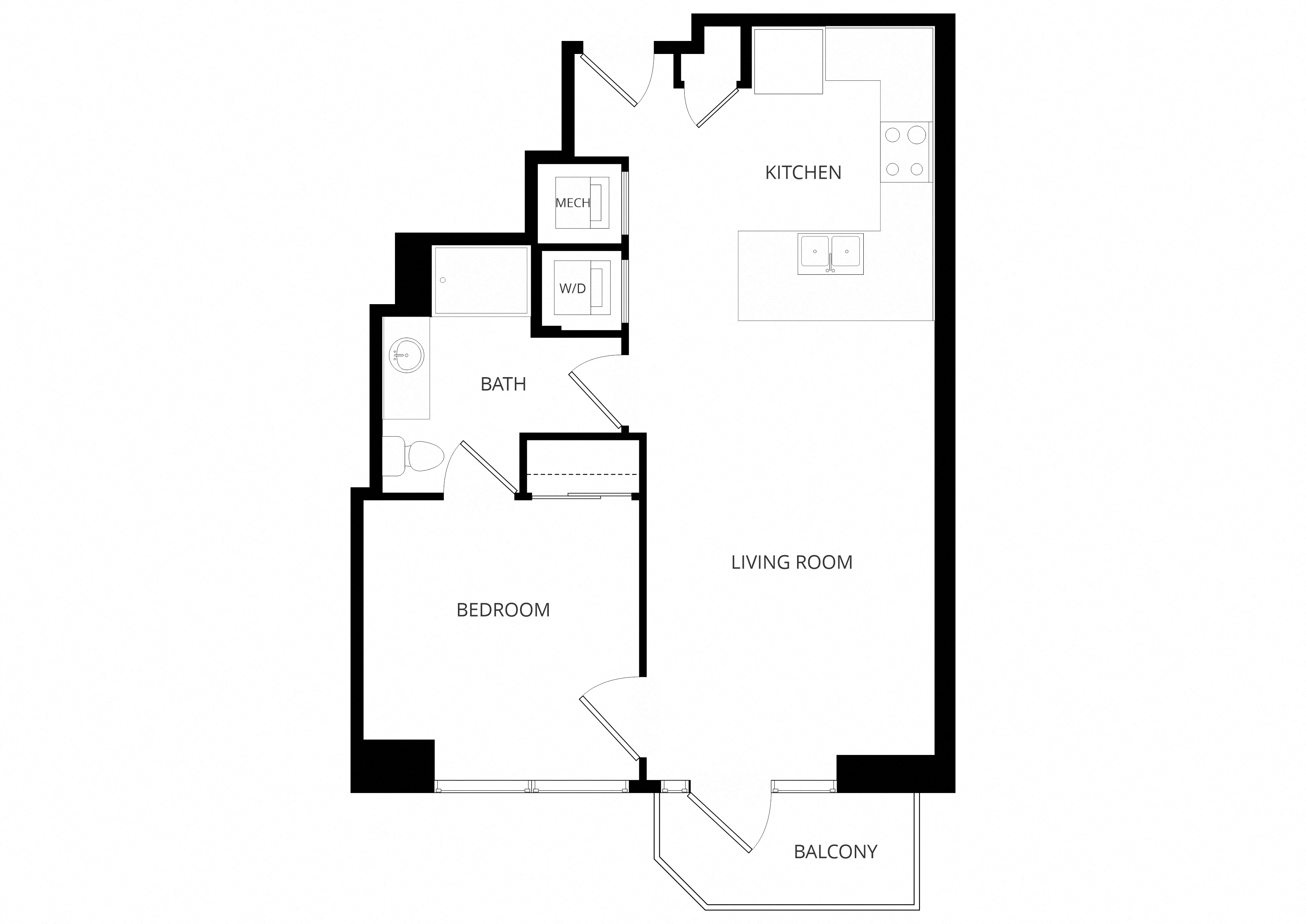 A1_OneBedroom floor plan